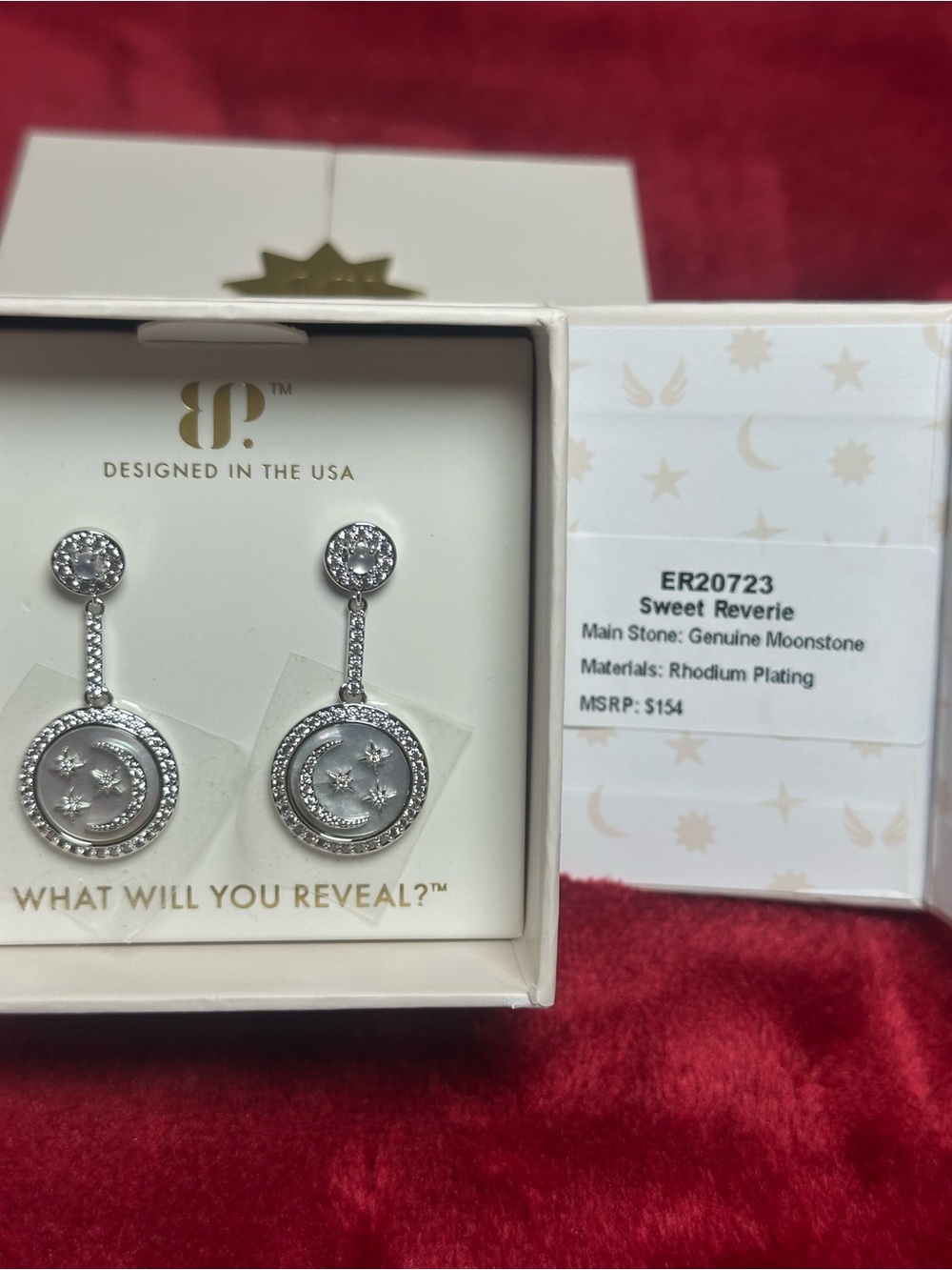 Moonstone Drop Earrings in Silver